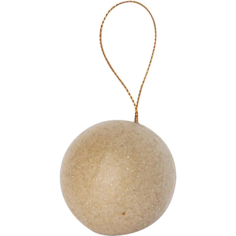 Sachet de 6 boules avec cordon doré 6cm - Kraft