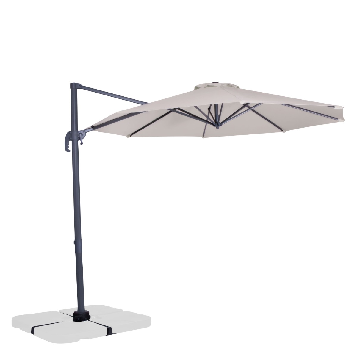 VONROC Bardolino Ø300 cm Premium zweefparasol - Beige