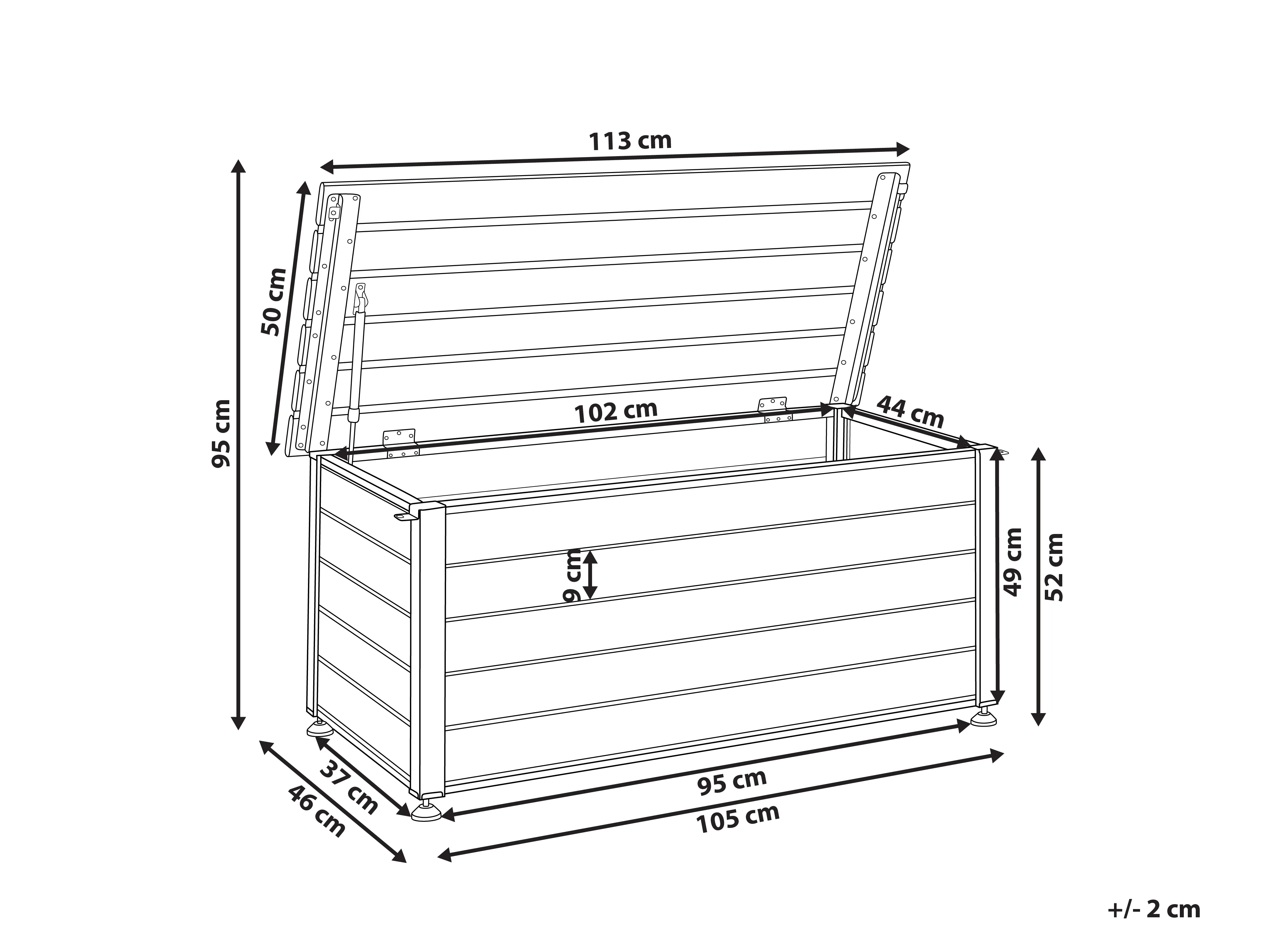 Kussenbox CAMPALTO 113 cm 50 cm Donkerbruin