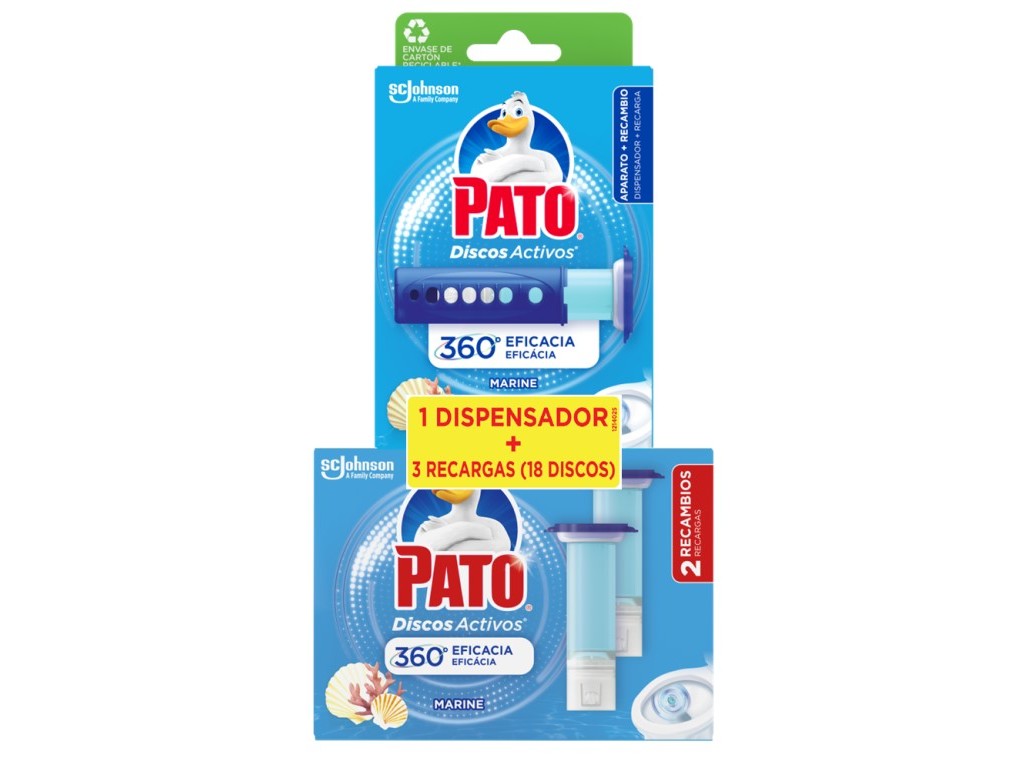 BLOCO SANITÁRIO DISCOS PATO APARELHO   3 RECARGAS MARINE 3X36ML