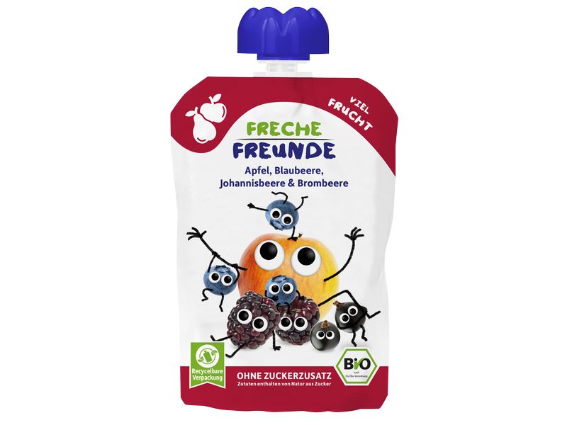 Freche Freunde Quetschie Probierpaket fruchtig, 8 x 100 g Leckere Mix-Pack für Kinder
