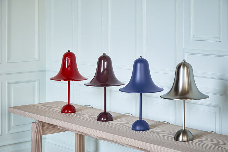 Verpan Pantop Ø23 Portable Table Lamp Burgundy