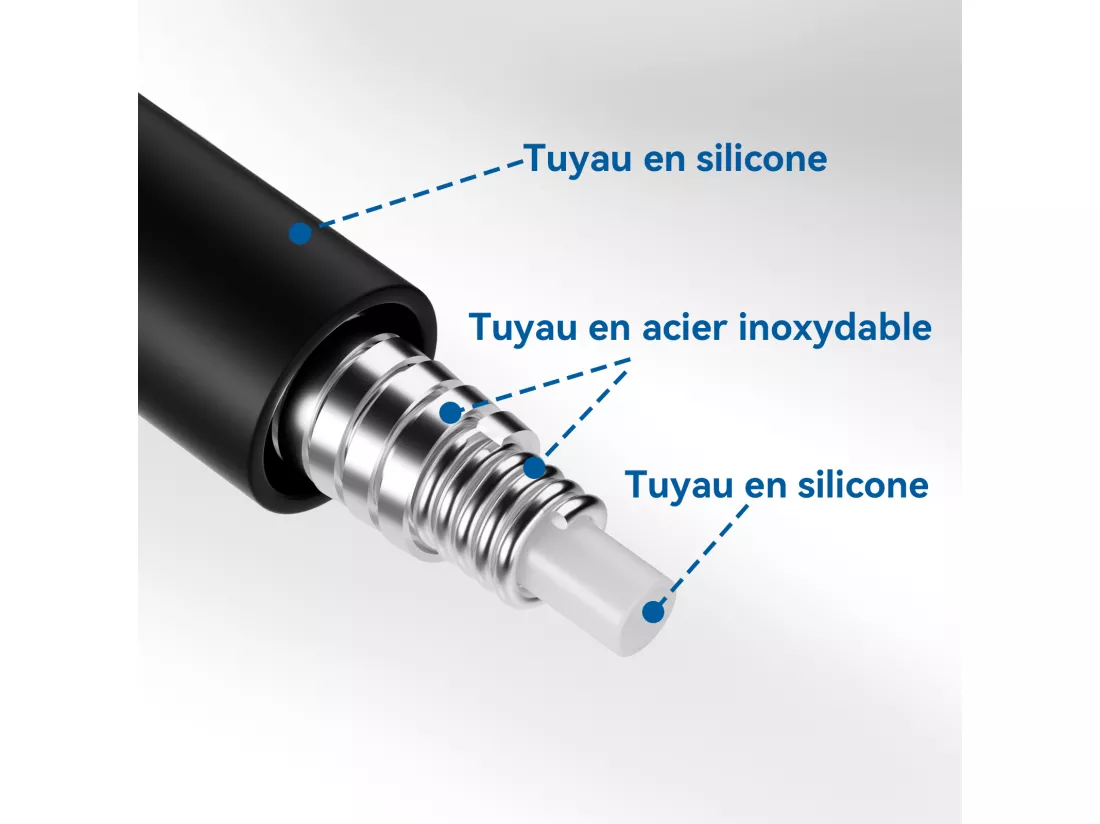 AURALUM MAX Mitigeur Cuisine Flexible Bec Haut Orientable Librement Mitigeur Évier Flexible Pivotant 360° Robinet Evier Eau Chaude/Froide,Noir