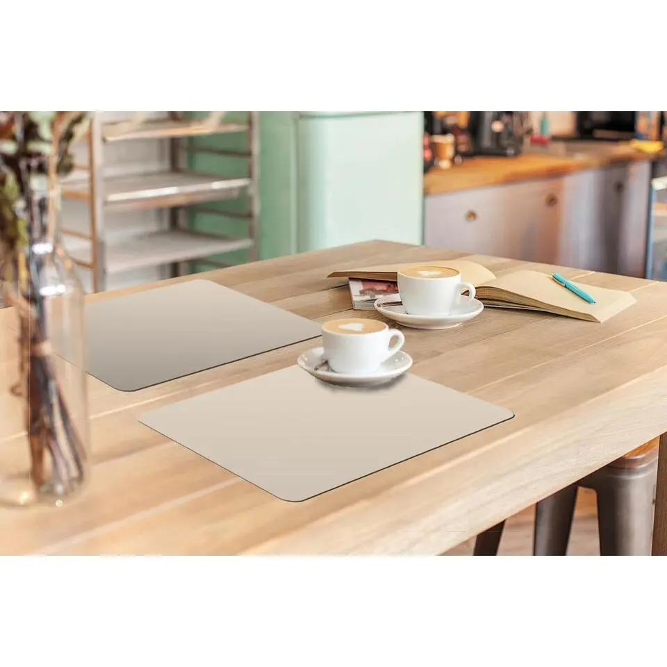 MuchoWow Placemat (6stuks) 45x30cm Beige Effen kleur