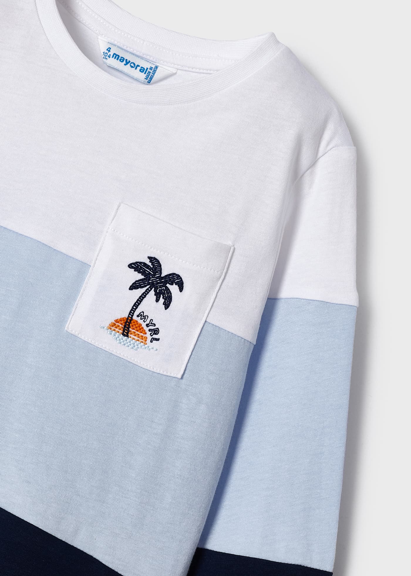 Camiseta de manga comprida com bordado para meninos