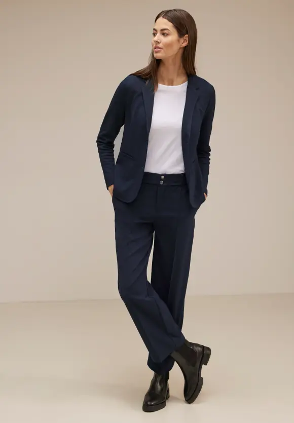 Basic Piqué Blazer - deep blue