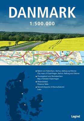 Danmarkskort Blå - Bog