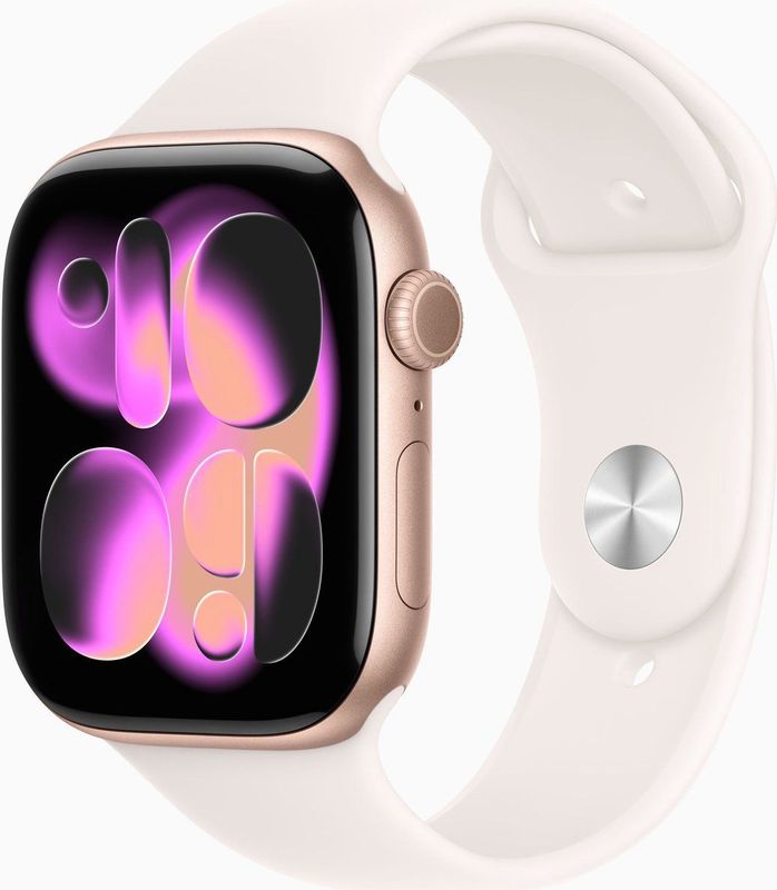 Apple - Watch Series 11 - Smartwatch - Rose Gold - 42mm Aluminium Case - Light Blush Sport Band M/L