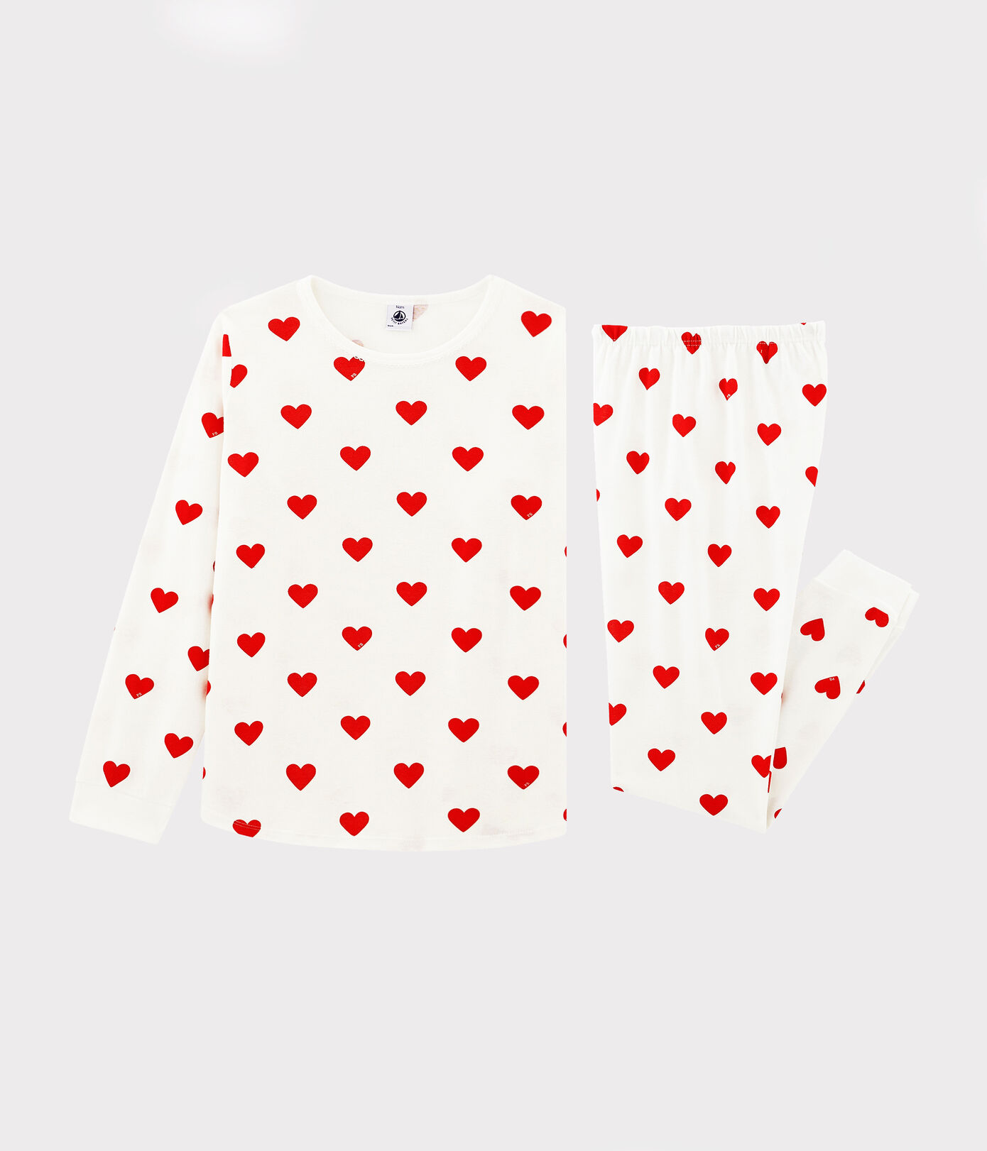Pyjama enfant imprimé cœurs en côte