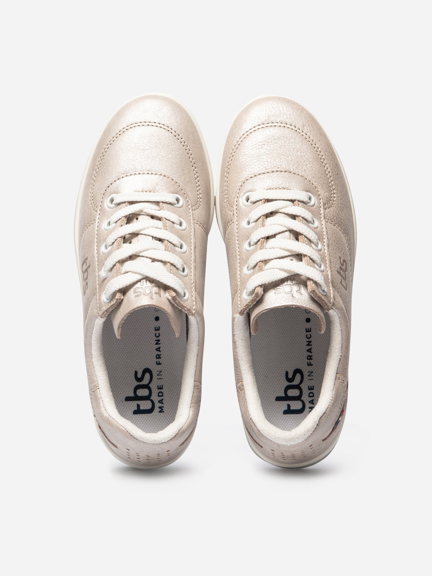 Baskets Femme Confort Dessus Cuir Champagne