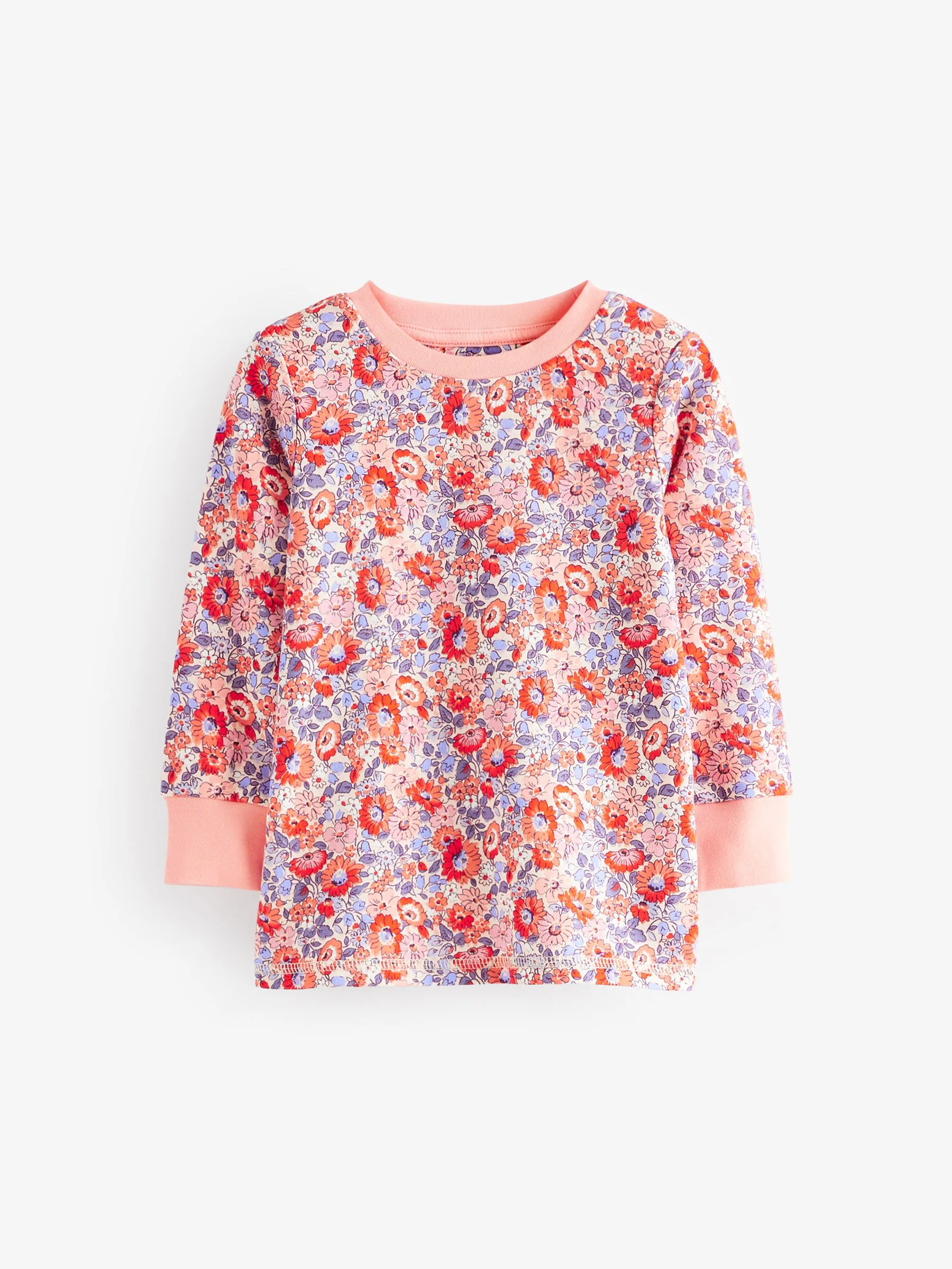 Blauw-rood gebloemd - Set van 3 pyjama's met bloemenprint