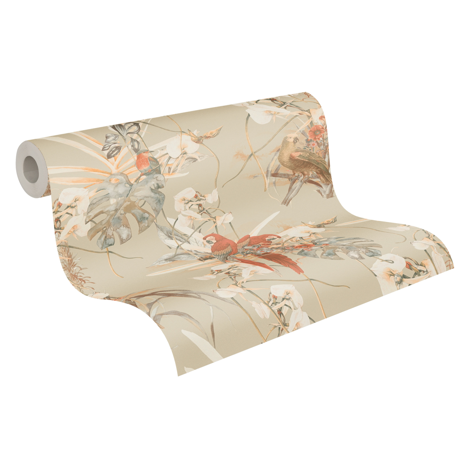 Vliestapete PINTWALLS - Vogel - orange-beige - 10 Meter