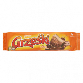 Grzeski Wafel met toffeecreme in melkchocolade