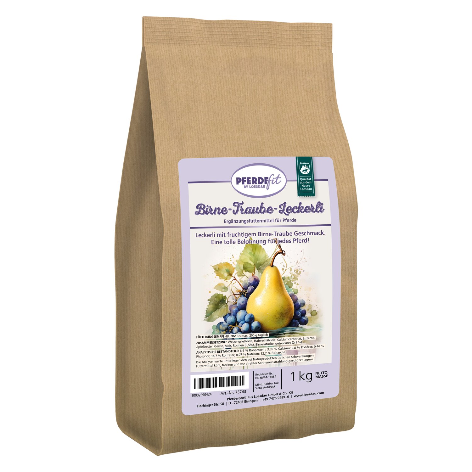 PFERDEfit by Loesdau Birne-Traube-Leckerli  - 1 kg