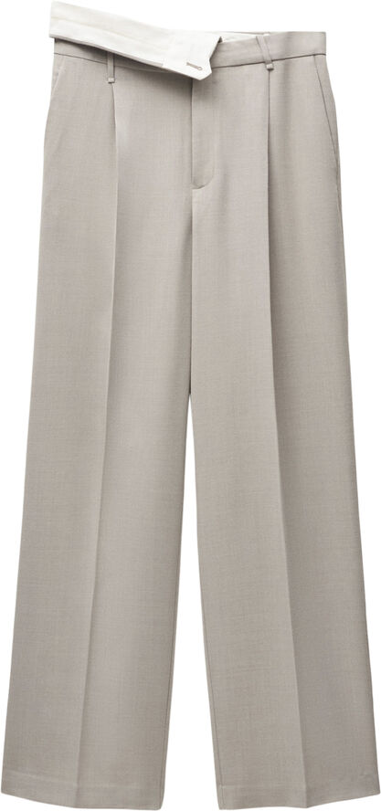 MANGO Straight suit trousers Lt pastel grey