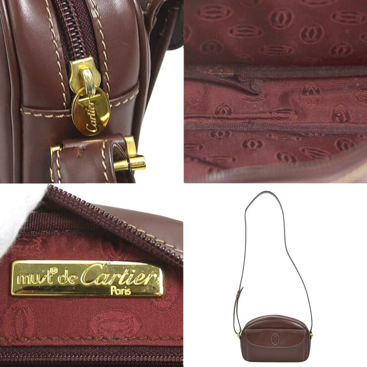 Cartier Vintage Cartier Shoulder Bag Burgundy