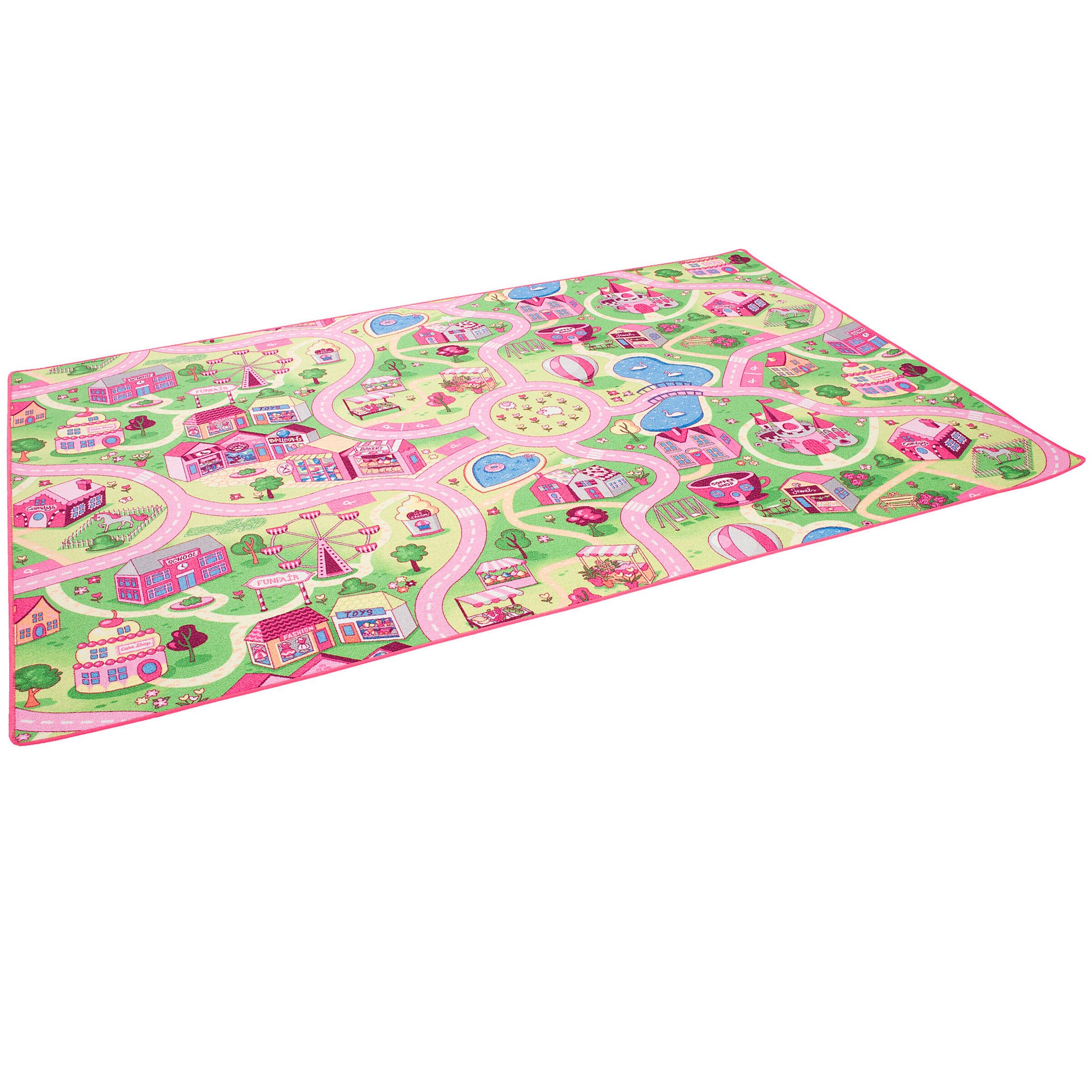 Snapstyle Kinder Spiel Teppich Girls Village Rosa