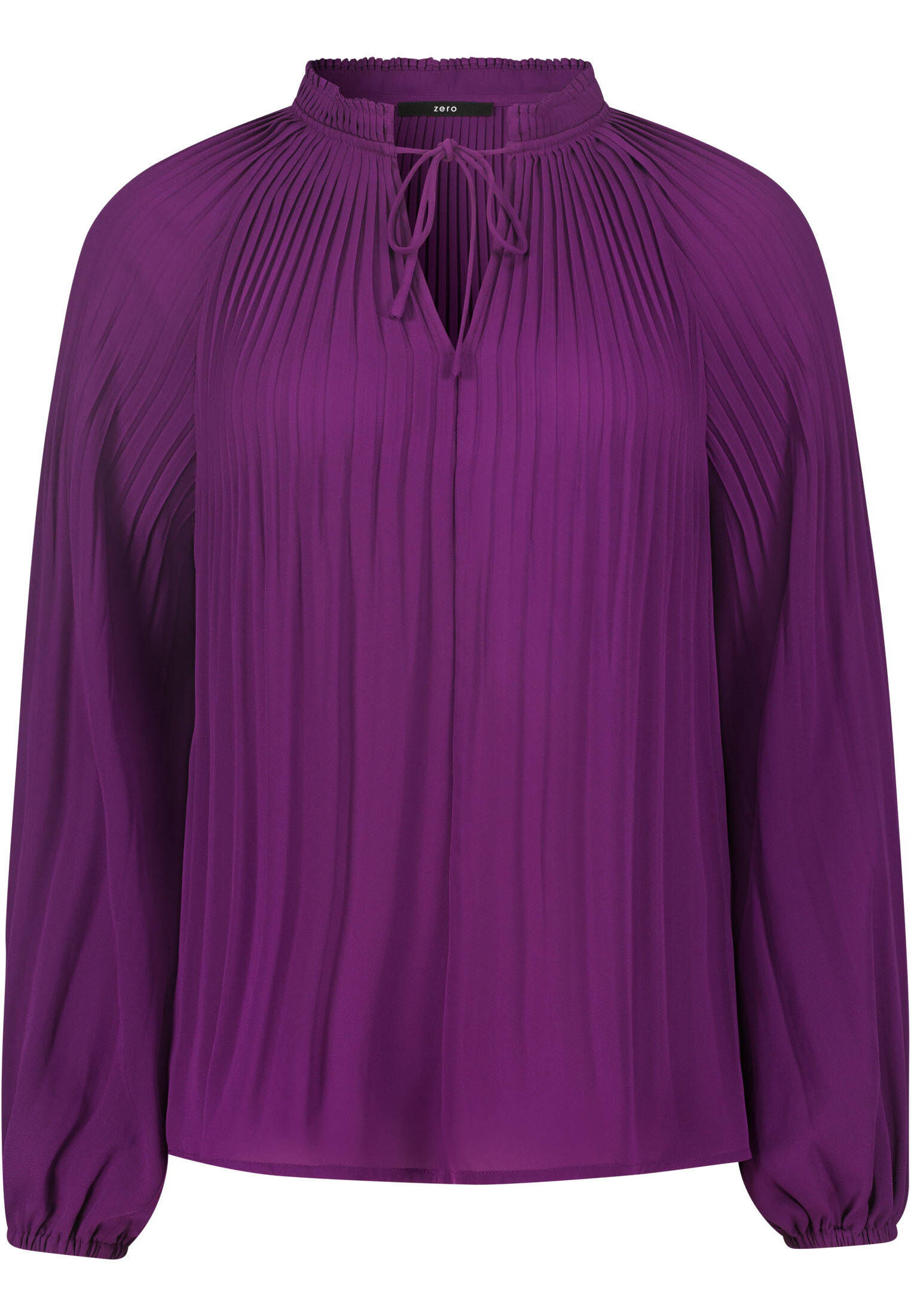 zero| Damen Plissee Bluse mit V-Ausschnitt