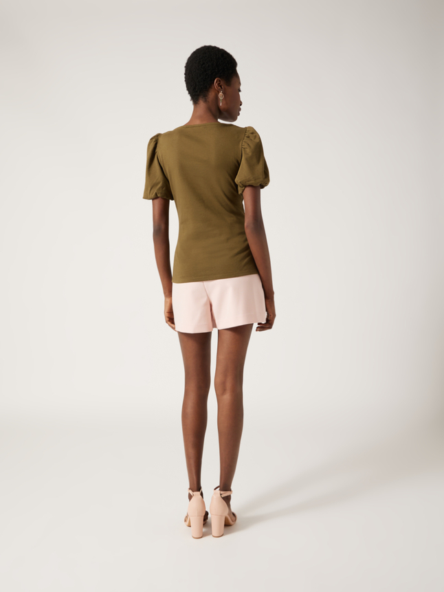 Top col carré dentelle