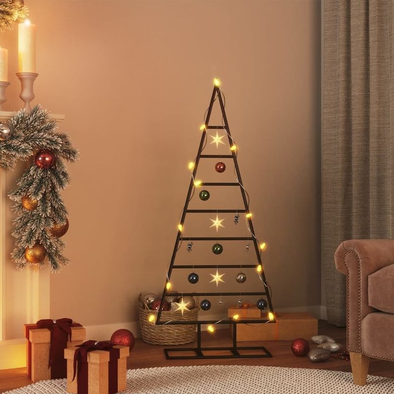 vidaXL - Kerstdecoratie - Zwart - Kerstboom 125 cm - Metaal