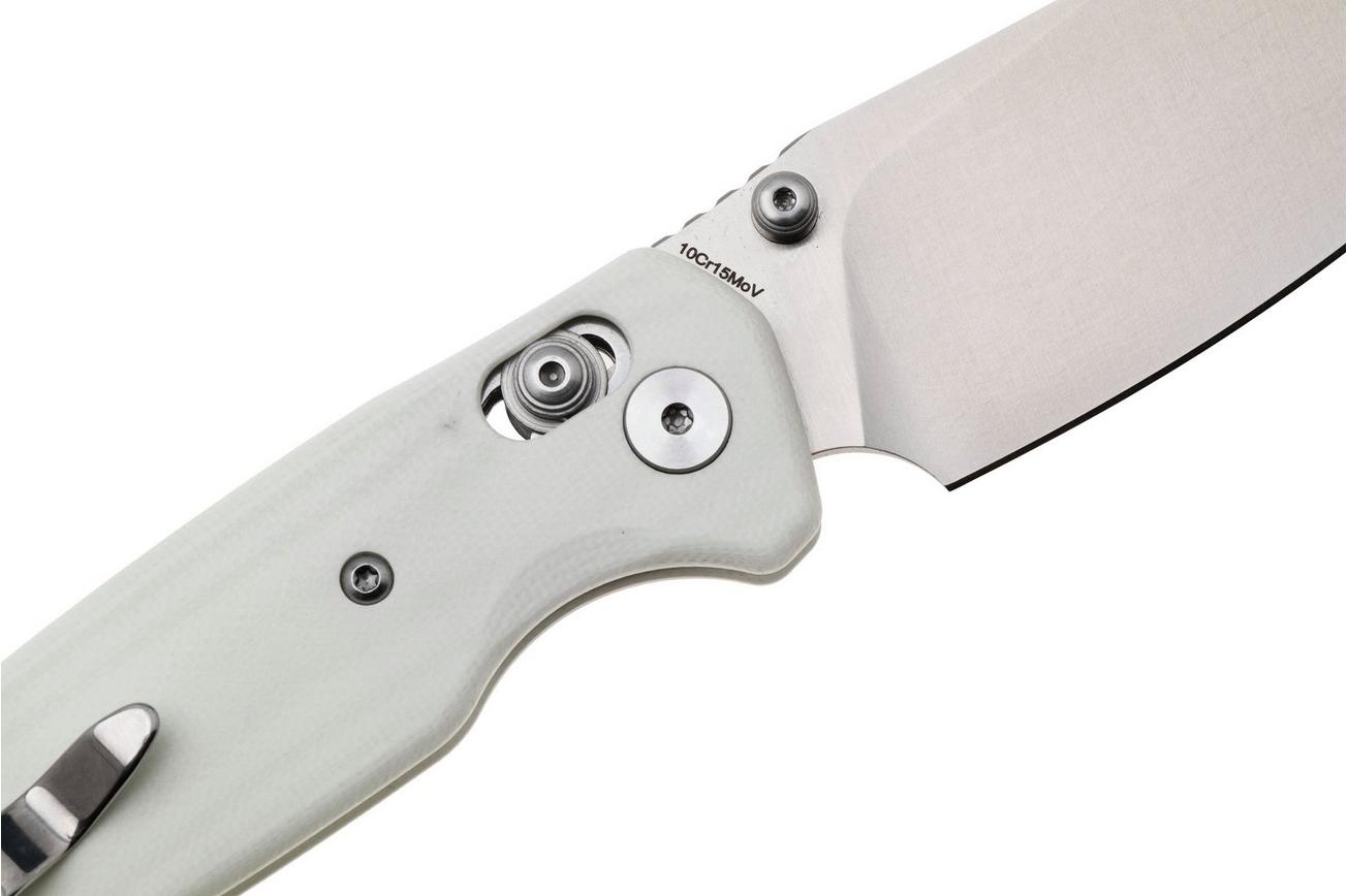 Bestechman Cicada's Wing BMK06L Satin 10Cr15MoV, White G10, zakmes