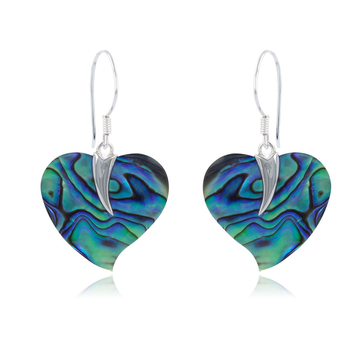 Boucles d'Oreille Coeur Nacre Abalone & Argent 925 | Charme Irrésistible - Aden