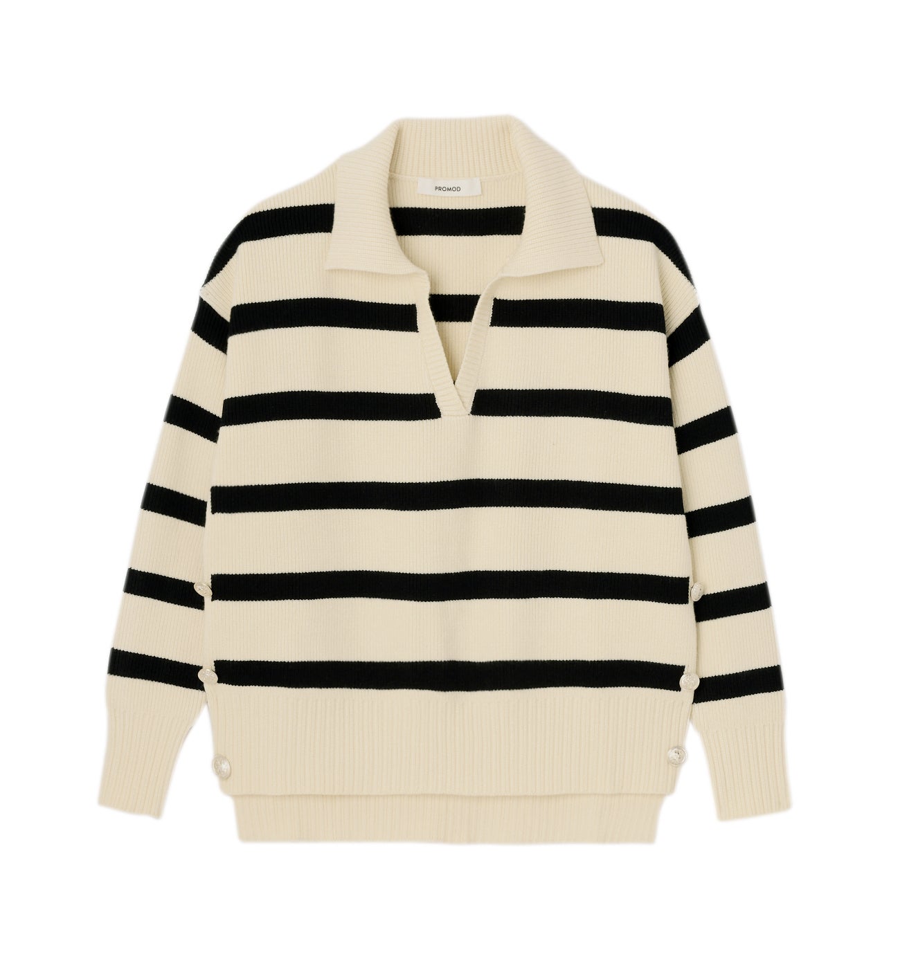 Pull marinière ctelé Femme - Rayé marine
