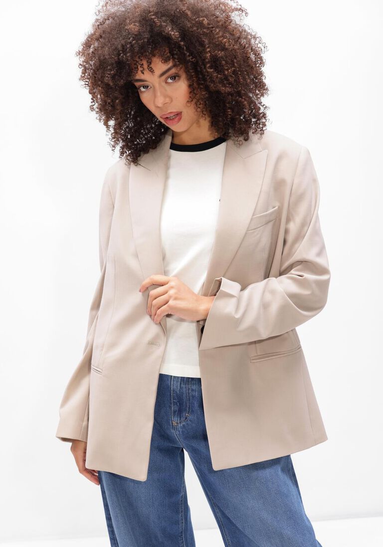 beige closed blazers contemperary blazer