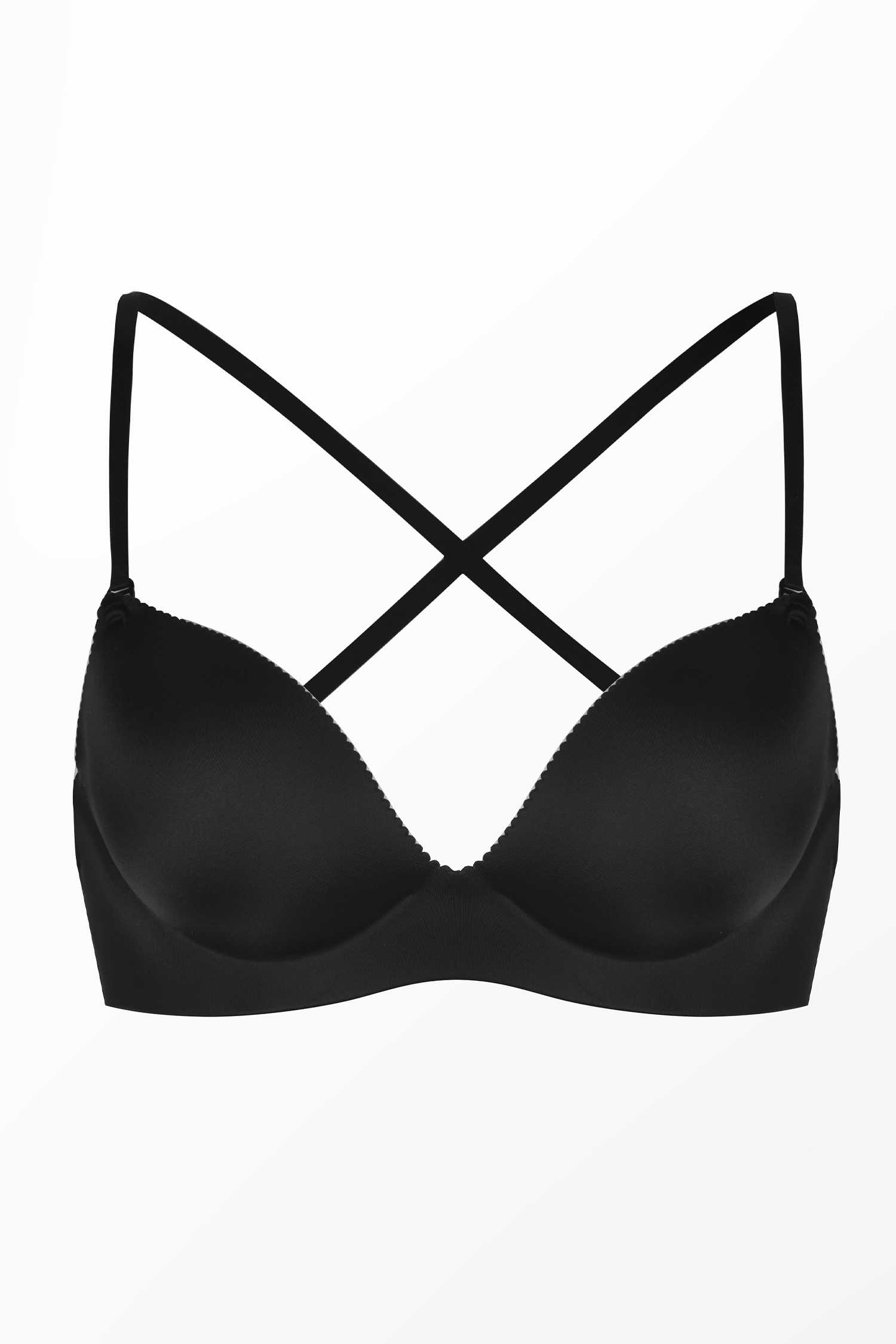 Soutien-gorge push up avec col plongeant noir