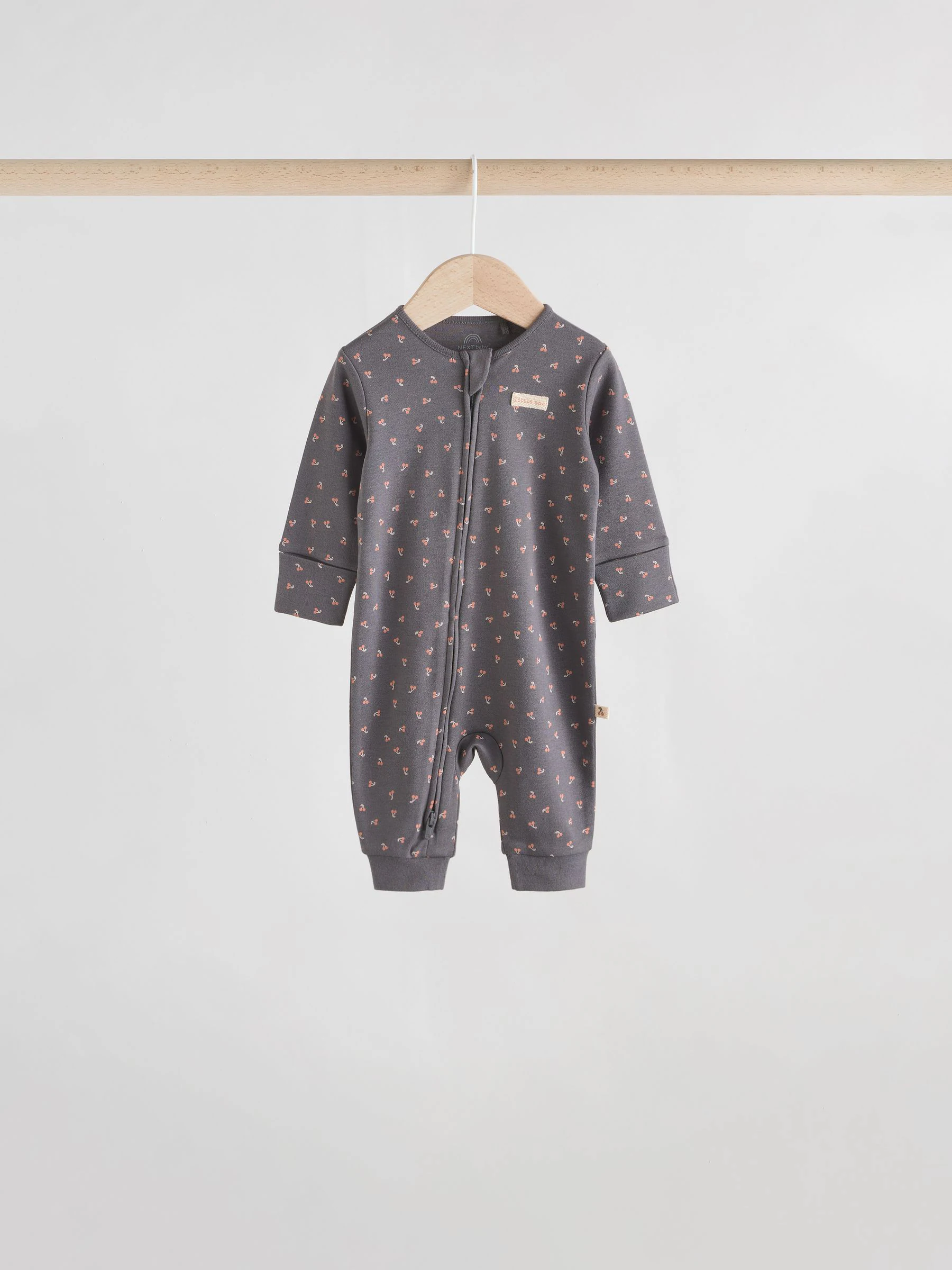 Eenkleurig luipaard en kers - Verpakking van 4 Baby pyjama's met tweewegrits en Print (0mnd -3jr)