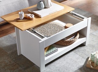 Couchtisch Kam 85x47 weiß/braun