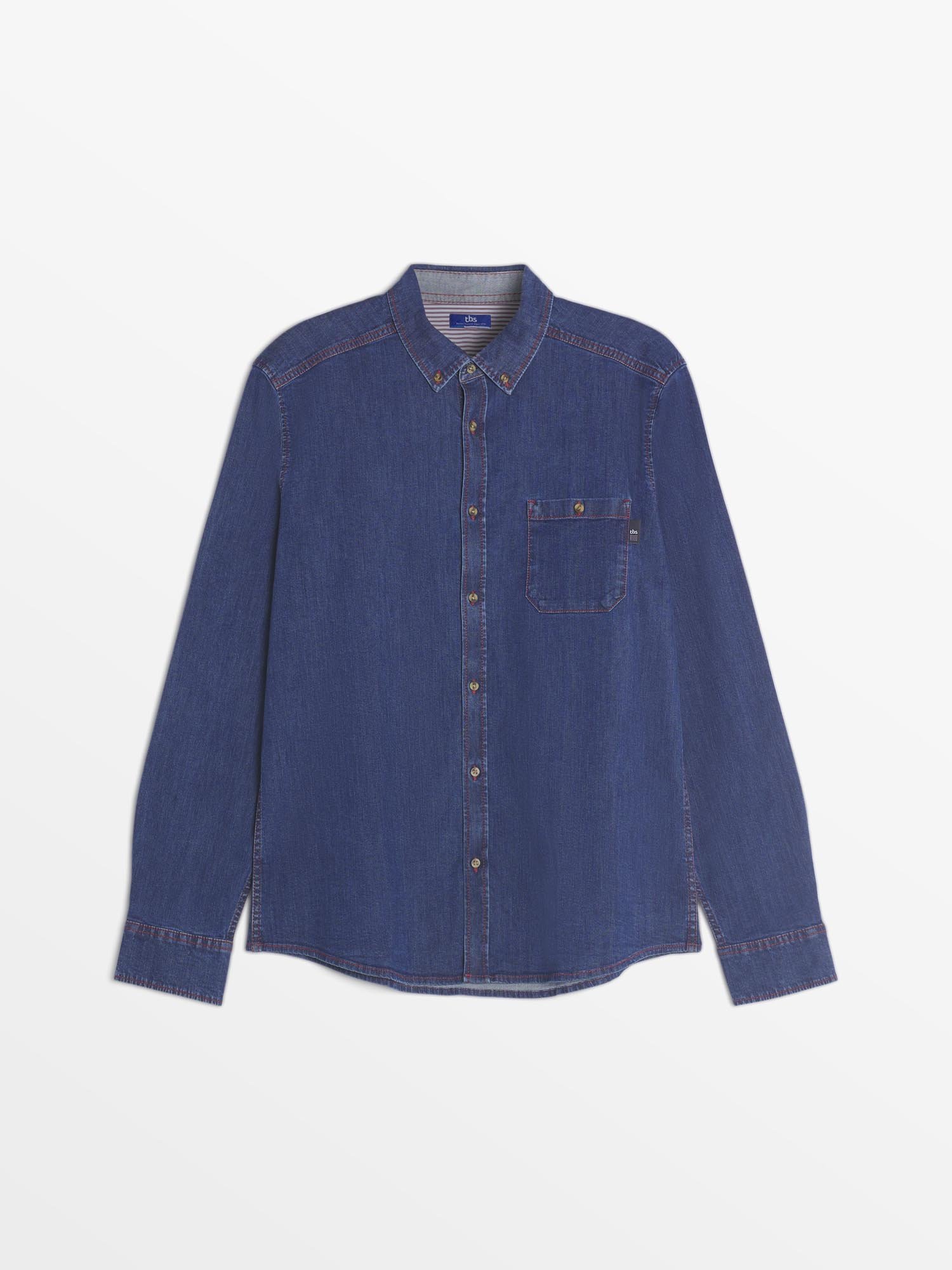 Chemise Homme En Denim Bleu