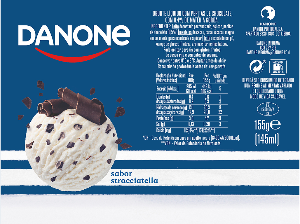 IOGURTE LIQUIDO DANONE STRACIATELLA 4X155G