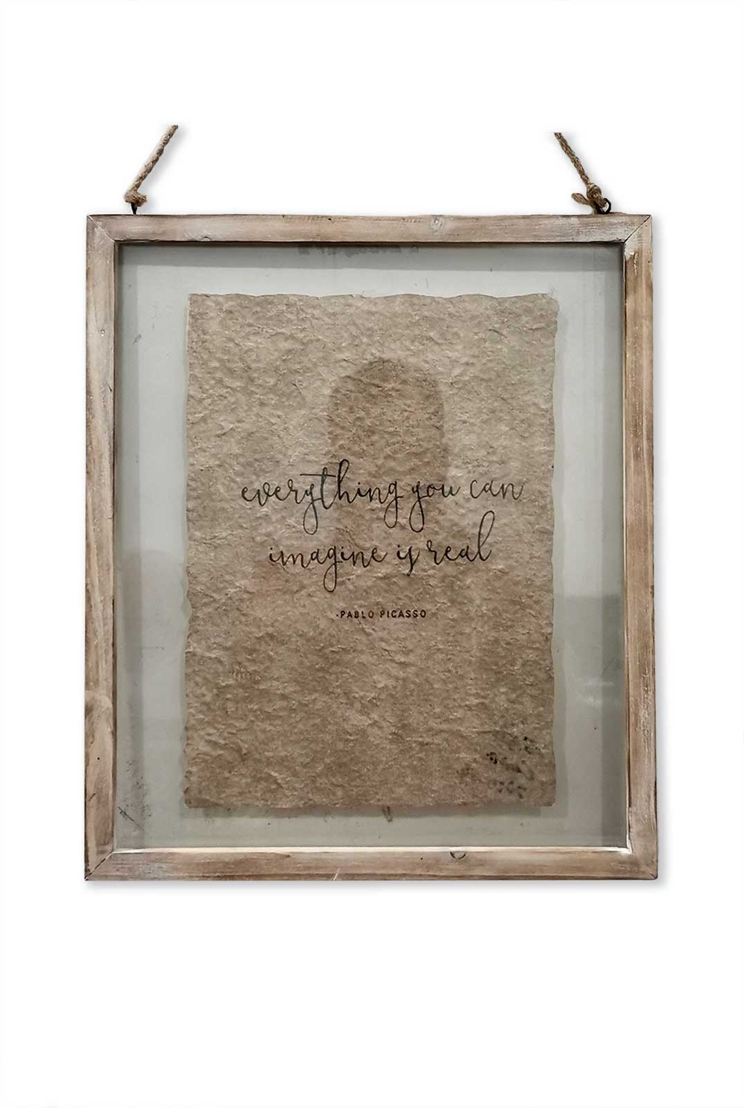 Wandbild 'Pablo Picasso Zitat', H 38 cm, B 33 cm von fischer's lagerhaus