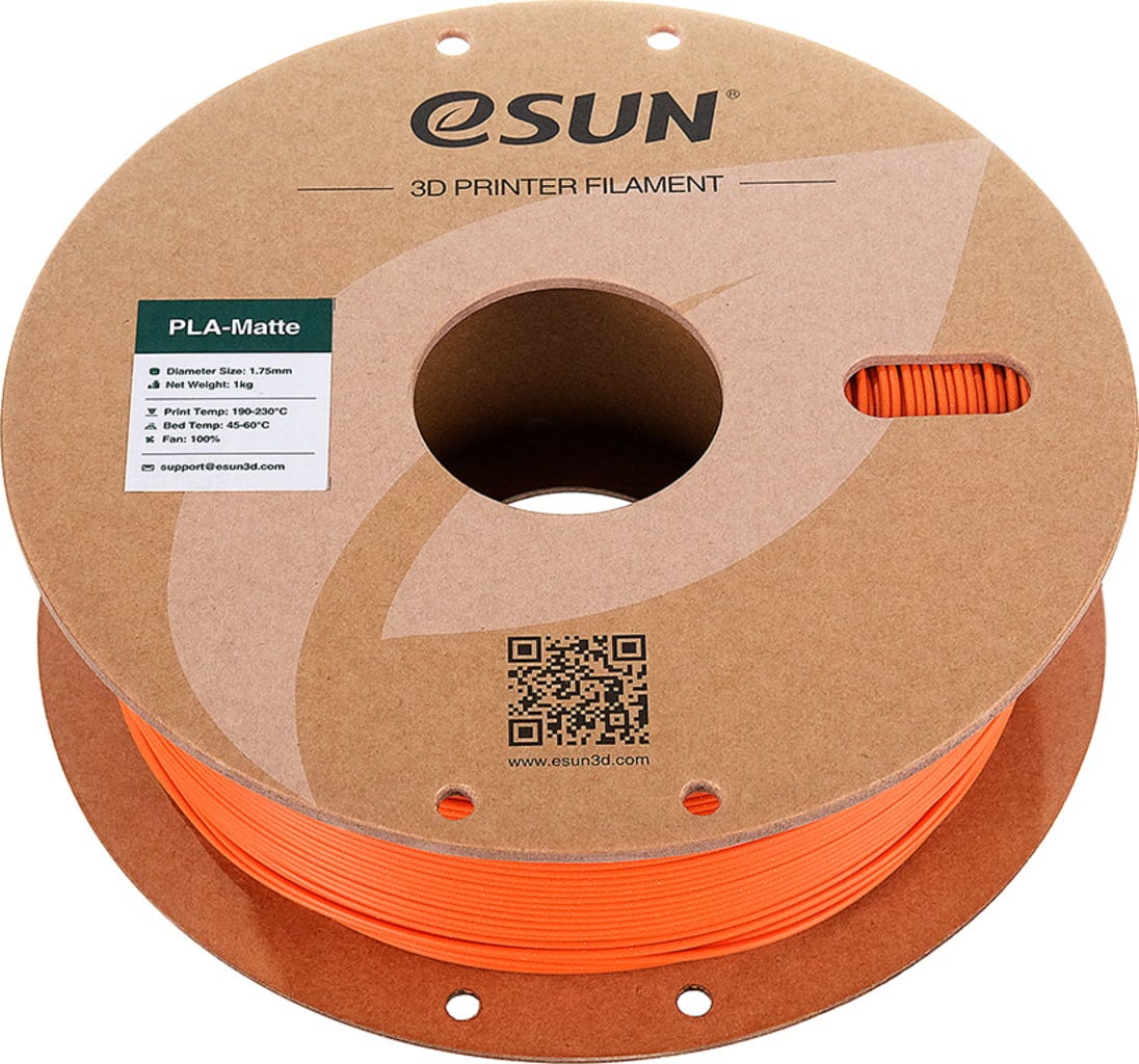 eSUN  PLA-Matte Tangerine, 1,75 mm / 1000 g    Kostengünstiges Filament für Modelle mit matter Oberfläche