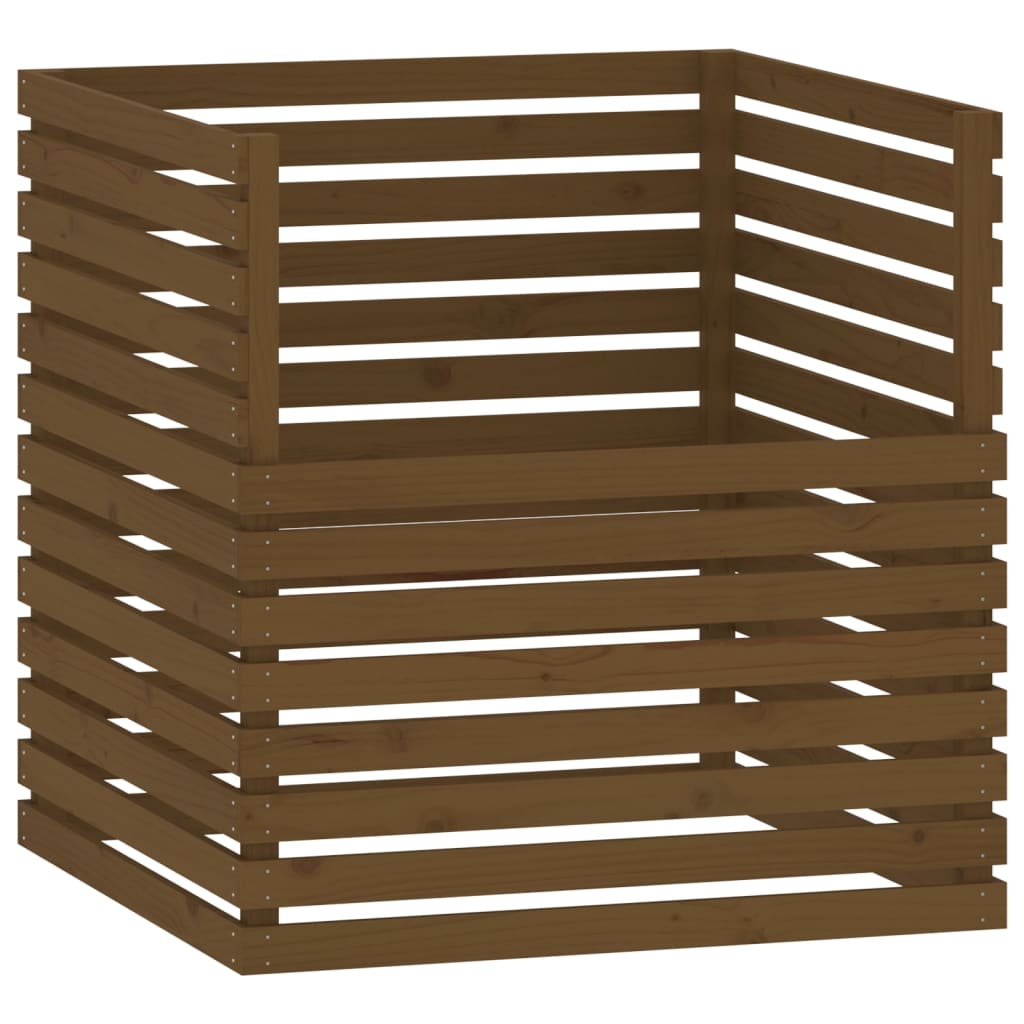 Composteur marron miel 100x100x102 cm bois massif de pin