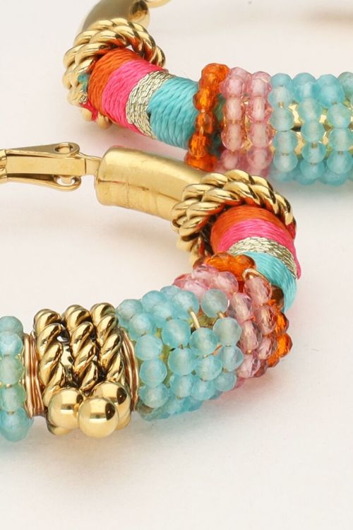 Art turquoise bali oorringen