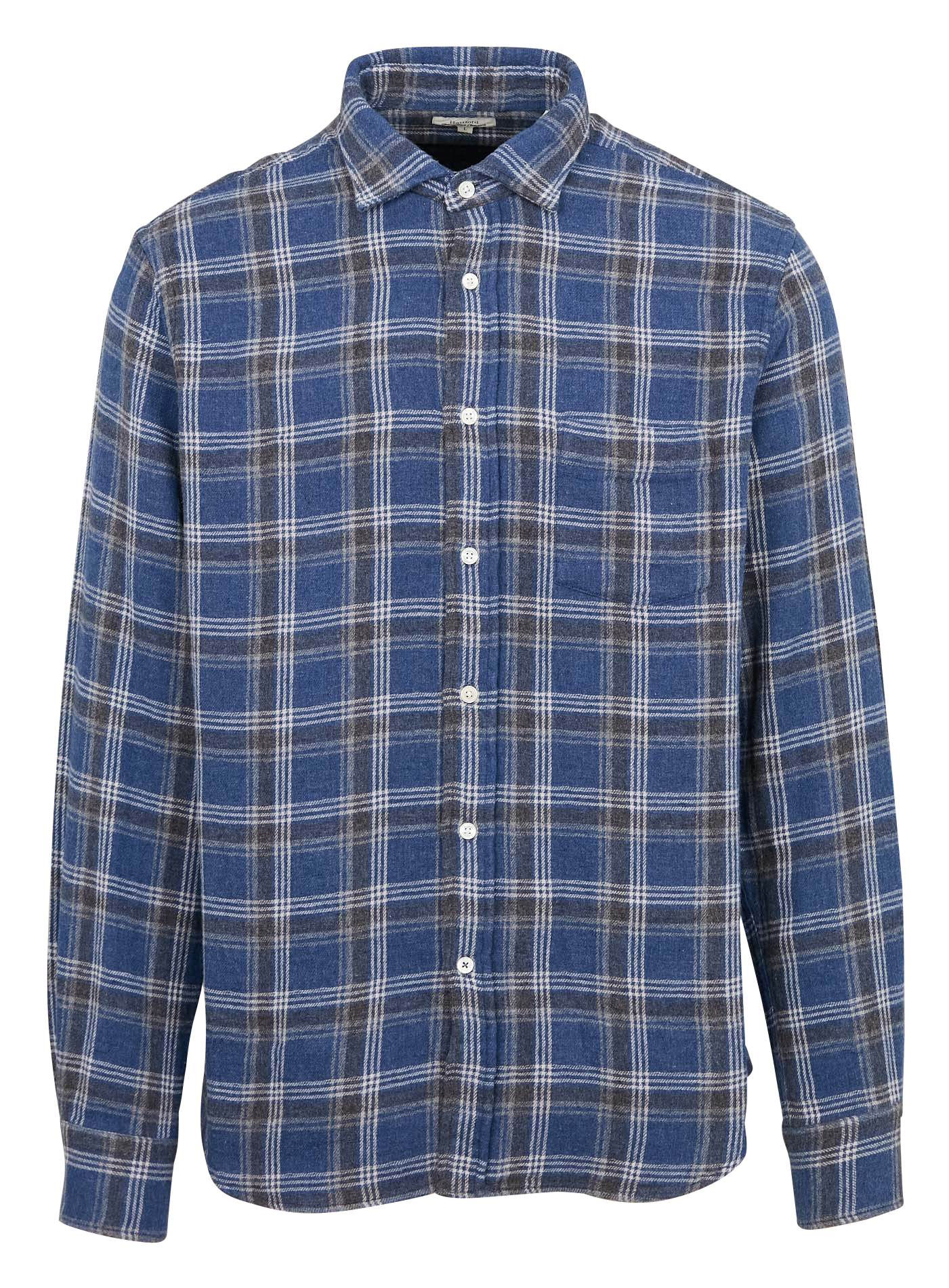 PAUL - Chemise col classique droite en coton imprimé | Bleu