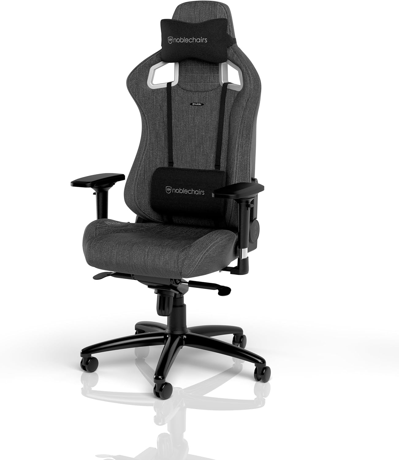 noblechairs Epic TX Gaming Stuhl, Bürostuhl, Schreibtischstuhl, Atmungsaktives Textilgewebe, Kopf- und Lendenstütze, Entwickelt für Nutzer bis 120 kg, (Anthrazit, Textilgewebe)