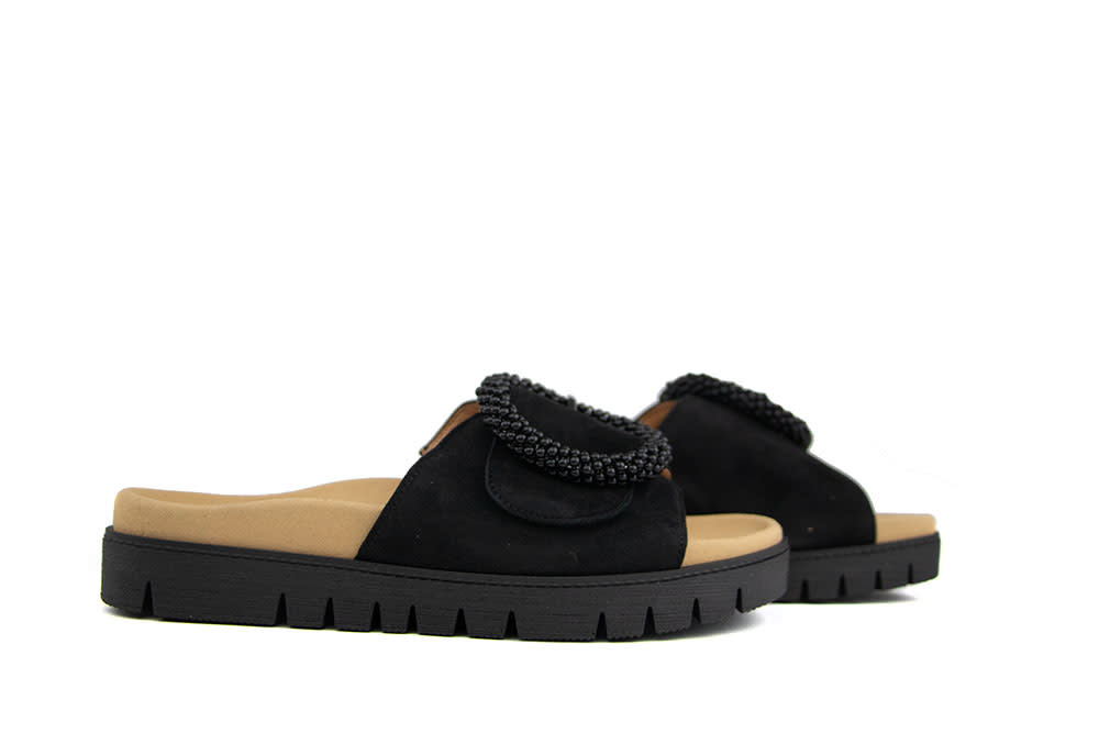 Gabor Slipper Gesp Schwarz Suede