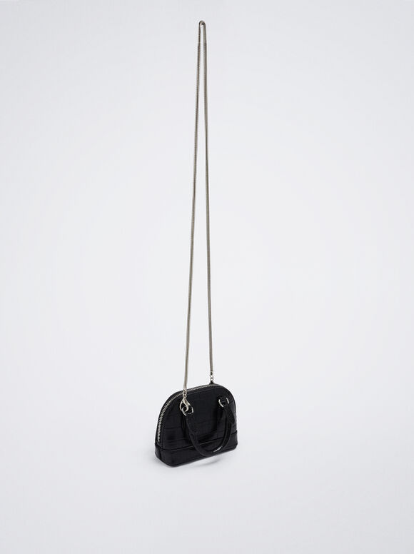 Minibolsa com estampa animal - Preta
