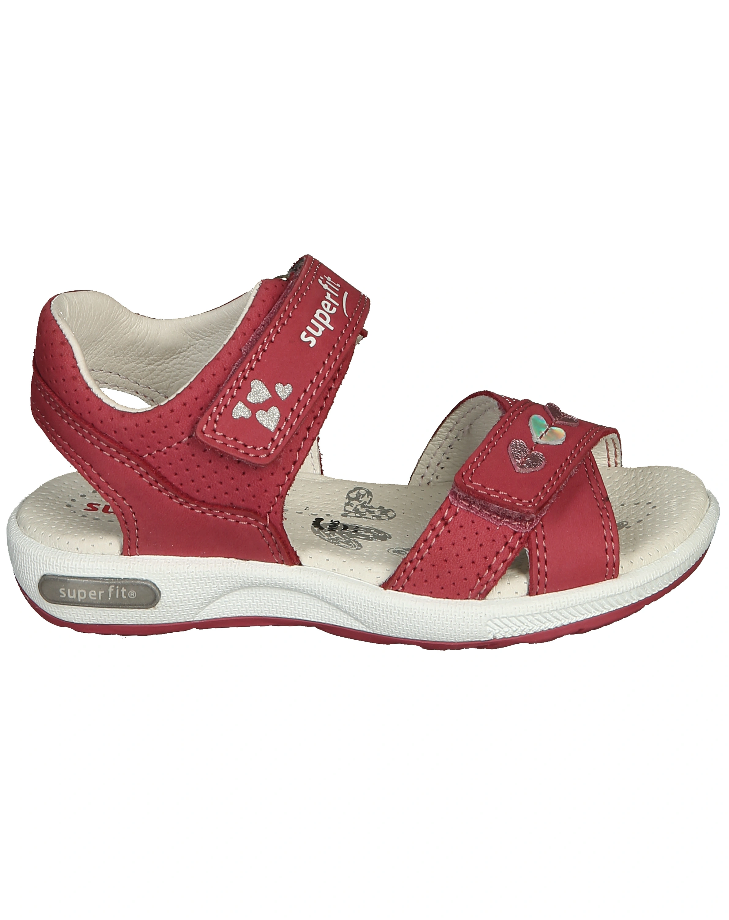 Leder-Klettsandalen EMILY - HERZ in pink