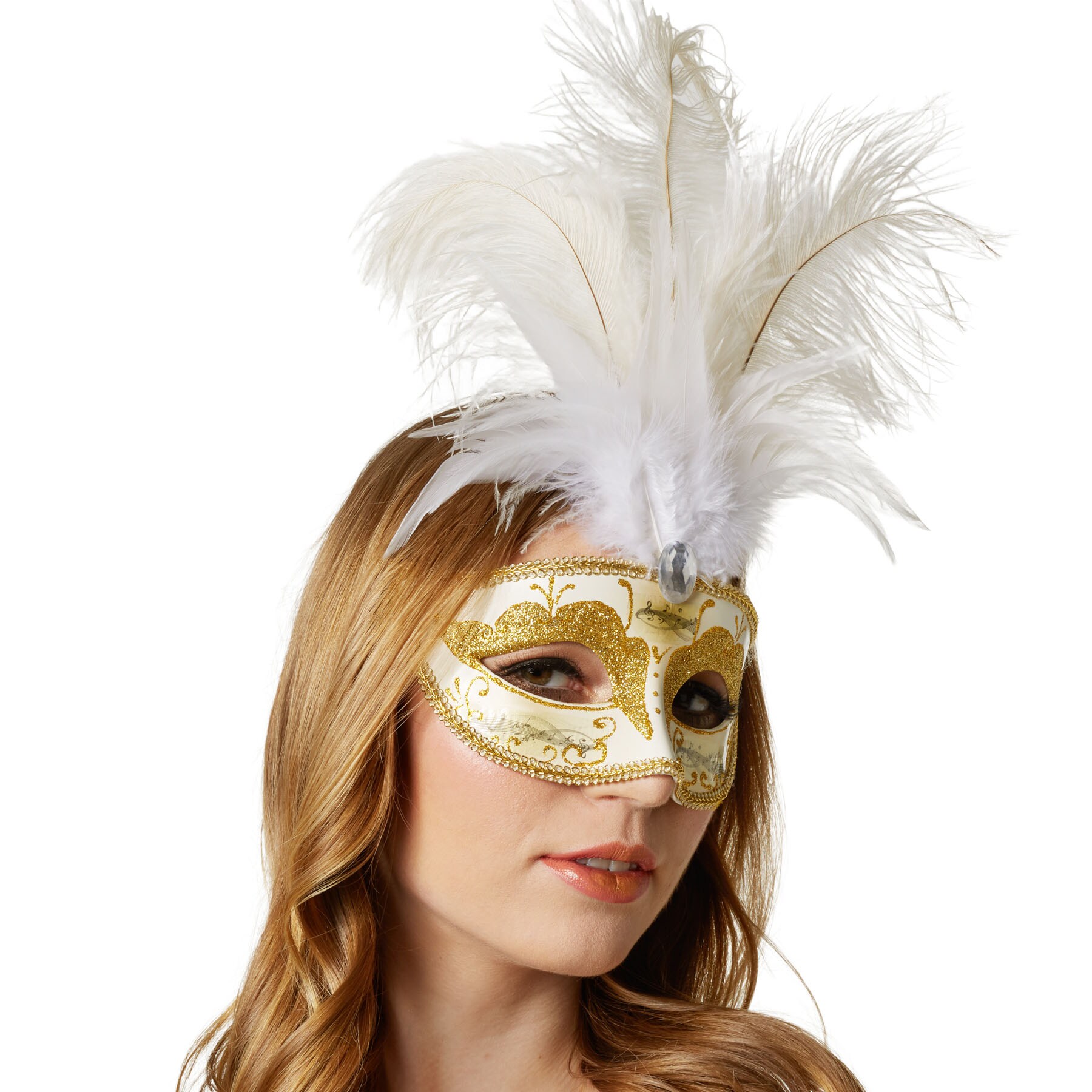 tectake® Venezianische Maske mit Federn