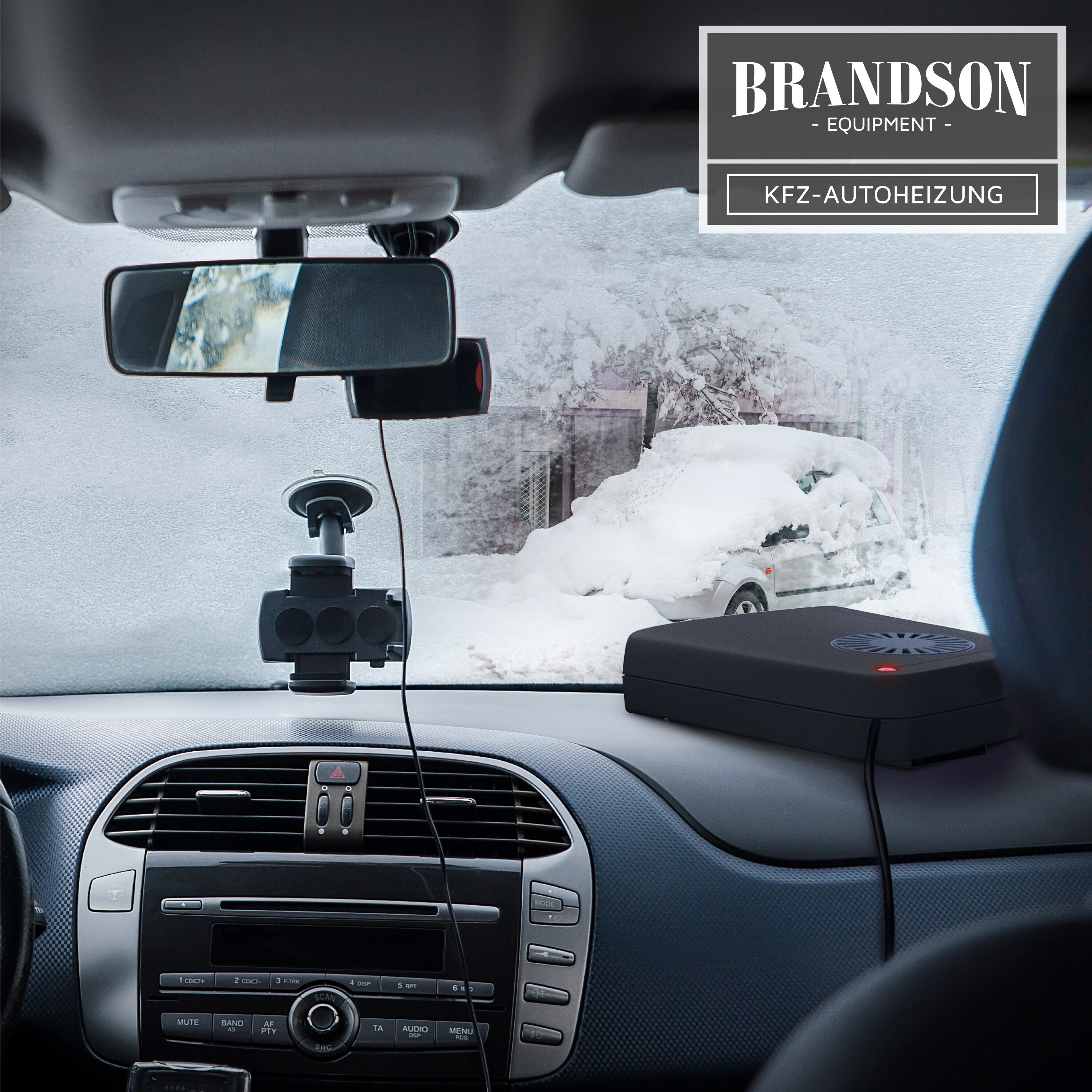Brandson Heizlüfter 1400W, Innenraumheizung, mobile Auto Heizung, PKW, Überhitzungsschutz, Entfroster Standheizung, Schwarz/Rot