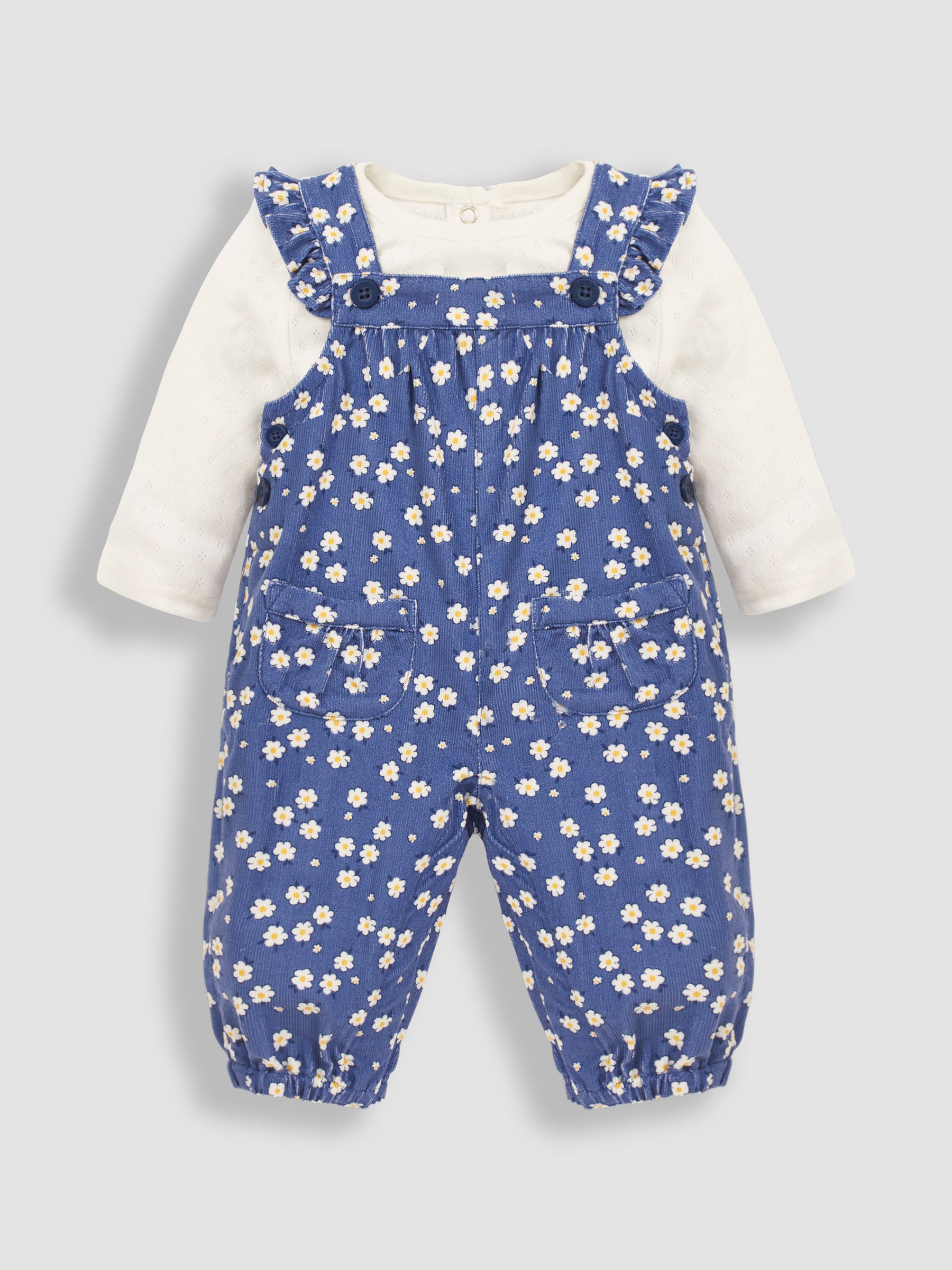 JoJo Maman Bébé Set van corduroy tuinbroek en top