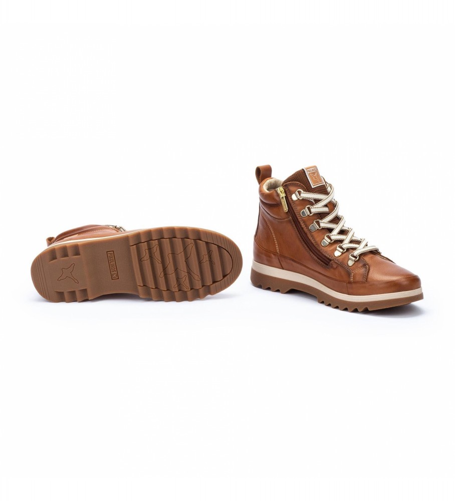 Botas de tornozelo Pikolinos Vigo em couro marrom