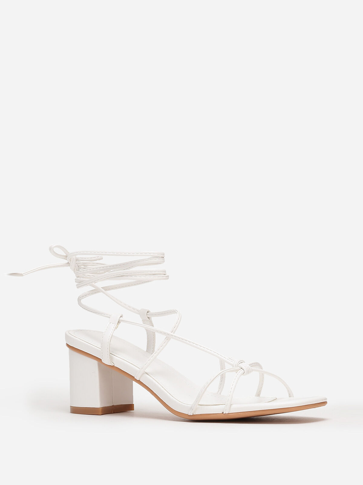 Sandales à brides entrelacées- Blanc