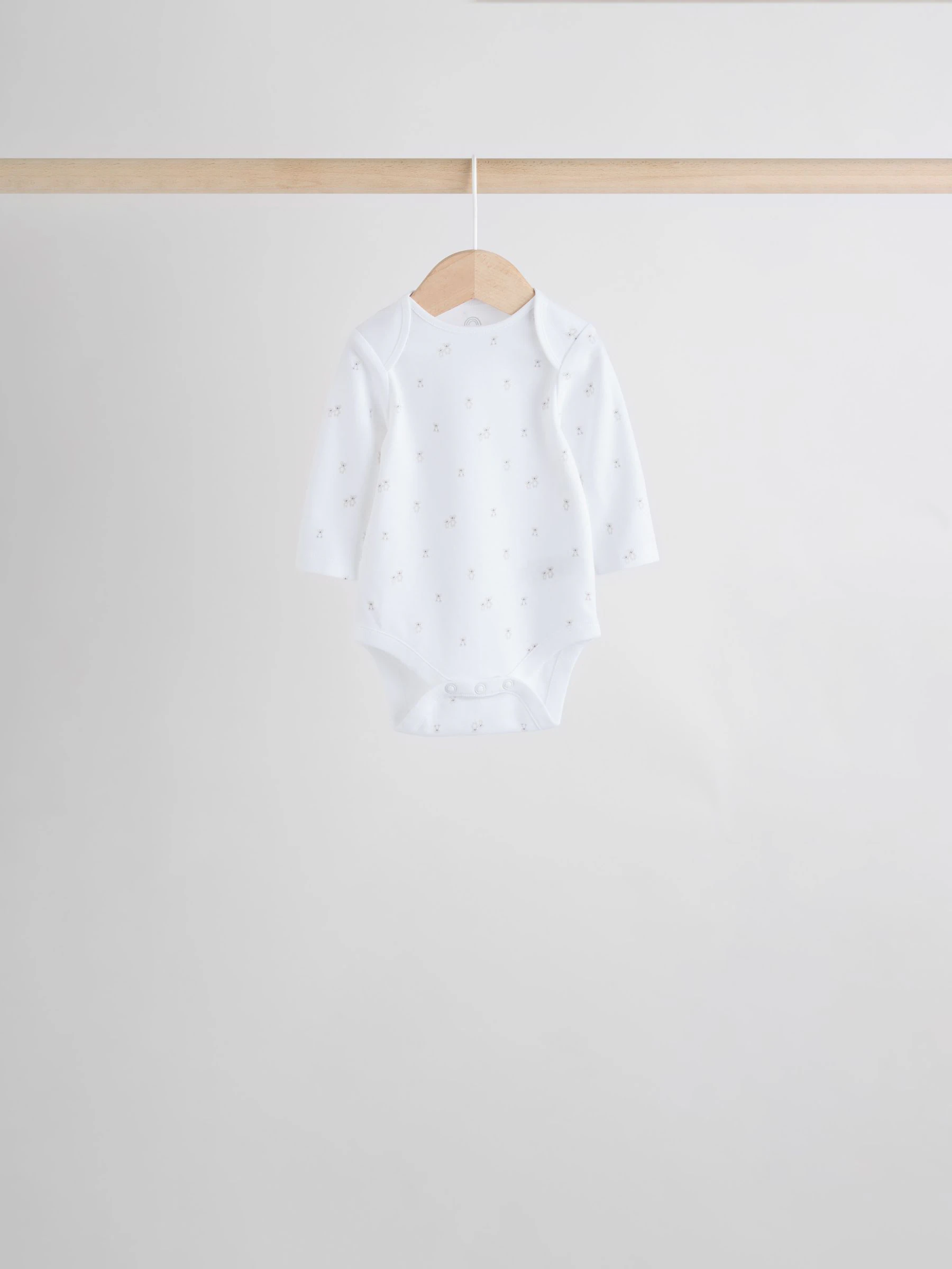 Wit met figuurprint - Baby Bodysuits met Lange mouwen van 100% katoen