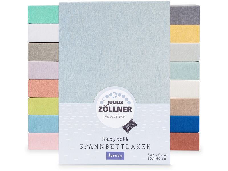 Julius Zöllner Fix-Leintuch Jersey Denim 70 x 140 cm Kuscheliges Spannbetttuch aus Jersey