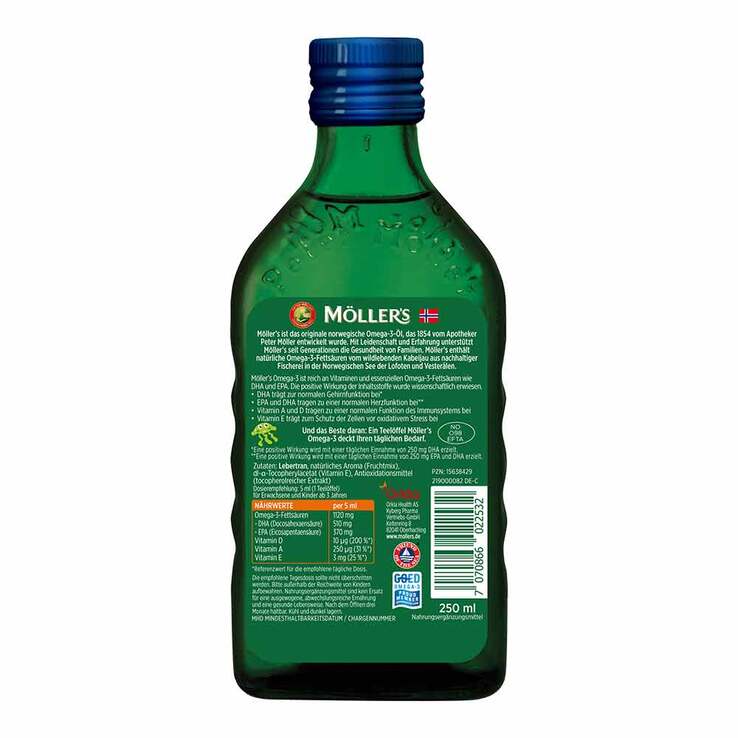 Möller`s Omega-3 Kids Fruchtgeschmack Öl, 250 ml